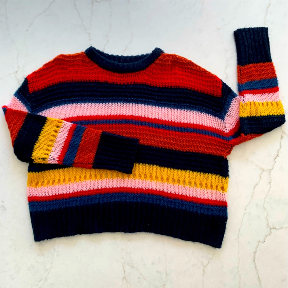 Moon & Madison Striped Knit Sweater Cropped